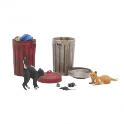 Garbage cans, cats and rats